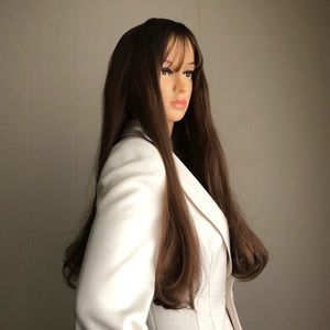 blended chestnut wig milk chocolate brown wig 26” human mix NWT dark brown